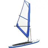 vidaXL Aufblasbares SUP-Board mit Segel Set Blau und Weiß