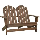 vidaXL Adirondack-Gartenbank 2-Sitzer Massivholz Tanne Braun