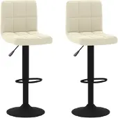 vidaXL Barhocker 2 Stk. Creme Samt