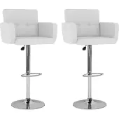vidaXL Barhocker 2 Stk. Weiß Kunstleder