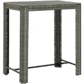 vidaXL Garten-Bartisch Grau 100x60,5x110,5 cm Poly Rattan