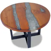 vidaXL Couchtisch Teak Harz 60 cm