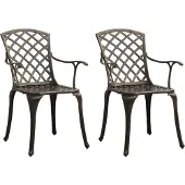 vidaXL Gartenstühle 2 Stk. Aluminiumguss Bronzen