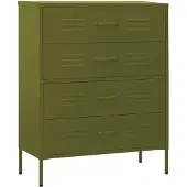 vidaXL Kommode Olivgrün 80x35x101,5 cm Stahl