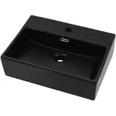 vidaXL Waschbecken mit Hahnloch Keramik Schwarz 51,5 x 38,5 x 15 cm