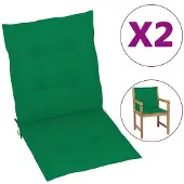 vidaXL Gartenstuhlauflagen für Niedriglehner 2 Stk. Grün 100x50x3 cm