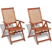 vidaXL Gartenstühle 2 Stk. Klappbar Akazie Massivholz Braun