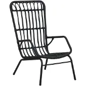 vidaXL Gartenstuhl Poly Rattan Schwarz