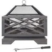 La Hacienda 58236, Brennholz, Bronze, Stahl, Rechteck, Rechteckig, Abnehmbarer Deckel