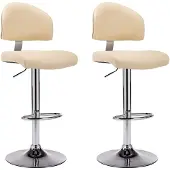 vidaXL Barhocker 2 Stk. Cremeweiß Kunstleder