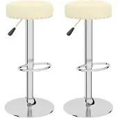 vidaXL Barhocker 2 Stk. Creme Stoff