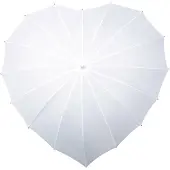 Impliva Regenschirm herzförmig Handöffnung 110 cm weiß