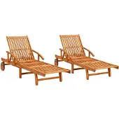 vidaXL Sonnenliegen 2 Stk. Massivholz Akazie