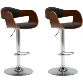 vidaXL Barhocker 2 Stk. Grau Bugholz und Stoff