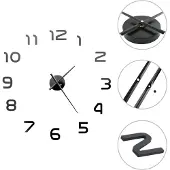 vidaXL 3D-Wanduhr Modernes Design 100 cm XXL Schwarz