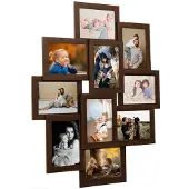 vidaXL Collage Bilderrahmen für 10x10x15 cm Fotos Dunkelbraun MDF