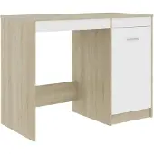 vidaXL Schreibtisch Weiß Sonoma-Eiche 100x50x76 cm Holzwerkstoff