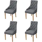 vidaXL Esszimmerstühle 4 Stk. Dunkelgrau Stoff