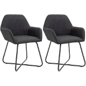 vidaXL Esszimmerstühle 2 Stk. Schwarz Stoff