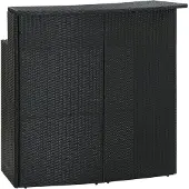vidaXL Garten-Bartisch Schwarz 120x55x110 cm Poly Rattan