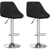 vidaXL Barhocker 2 Stk. Schwarz Kunstleder