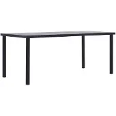 vidaXL Esstisch Schwarz und Betongrau 200 x 100 x 75 cm MDF