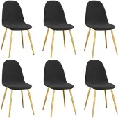 vidaXL Esszimmerstühle 6 Stk. Schwarz Samt