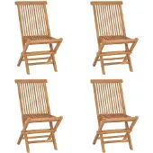 vidaXL Klappbare Gartenstühle 4 Stk. Massivholz Teak