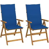 vidaXL Garten-Liegestühle 2 Stk. mit Kissen Akazie Massivholz