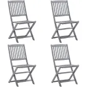 vidaXL Klappbare Gartenstühle 4 Stk. Massivholz Akazie