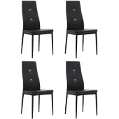vidaXL Esszimmerstühle 4 Stk. Schwarz Kunstleder