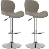 vidaXL Barhocker 2 Stk. Hellgrau Samt