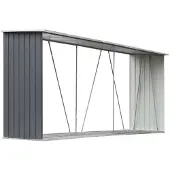 vidaXL Brennholzlager aus verzinktem Stahl 330x84x152 cm Grau