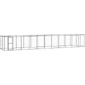 vidaXL Outdoor-Hundezwinger mit Überdachung Stahl 26,62 m2 3082297
