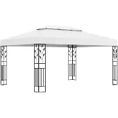 vidaXL Pavillon mit Doppeldach 3x4 m Weiß