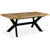 vidaXL Esstisch Massivholz Mango und Stahlgestell 180 cm