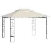 vidaXL Pavillon 4x3x2,7 m Creme 160 g/m²
