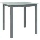vidaXL Gartentisch Hellgrau 80x80x74 cm Aluminium und Glas