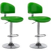 vidaXL Barhocker 2 Stk. Grün Kunstleder