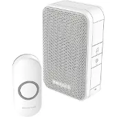 Honeywell Funk-Türklingel-Set mit Taste - Weiß - 150m Reichweite - 4 Melodien - DC311N