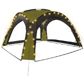 vidaXL Partyzelt mit LED und 4 Seitenwänden 3,6x3,6x2,3 m Grün