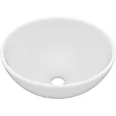 vidaXL Luxus-Waschbecken Rund Matt Weiß 32,5x14 cm Keramik