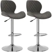 vidaXL Barhocker 2 Stk. Dunkelgrau Samt