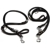 Beeztees Hundeleine Leder - Schwarz - 240 x 18 cm