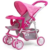 Milly Mally Puppenwagen KatePrestige 54 cm rosa/grau