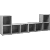 vidaXL TV-Schränke 4 Stk. Betongrau 72x35x36,5 cm Holzwerkstoff