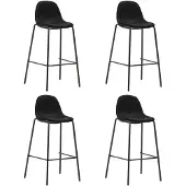 vidaXL Barhocker 4 Stk. Schwarz Stoff