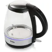 Domo DO9218WK, 1,2 l, 2200 W, Schwarz, Silber, Glas, Edelstahl, Wasserstandsanzeige, Filterung