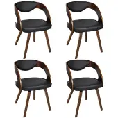 vidaXL Esszimmerstühle 4 Stk. Braun Bugholz und Kunstleder