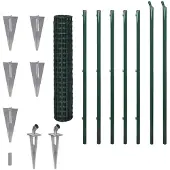 vidaXL Eurozaun Stahl 10 x 1,7 m Grün